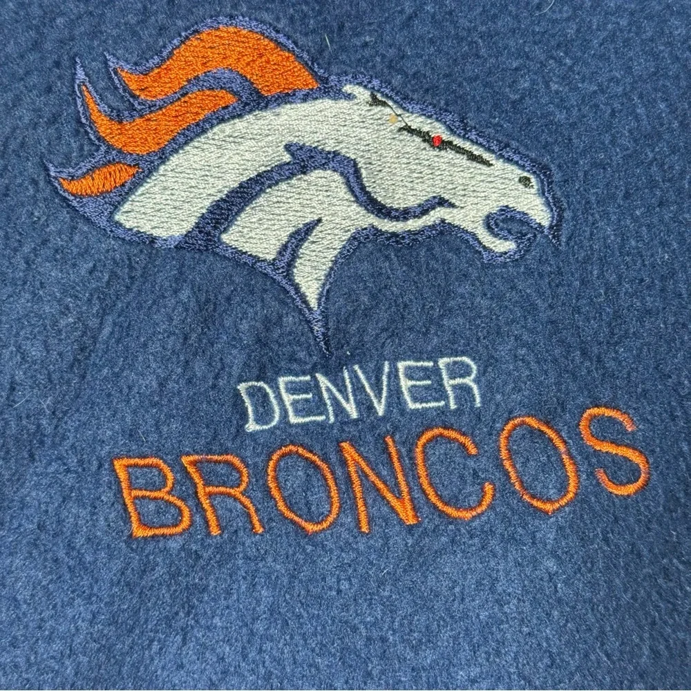 Denver Broncos Blue Fleece Blanket Embroidered 45x80‎